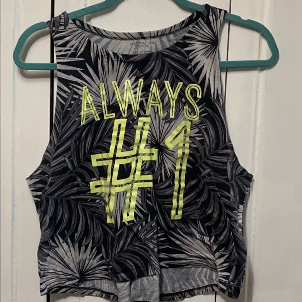 Material Girl Active Cropped Graphic Tank size XL